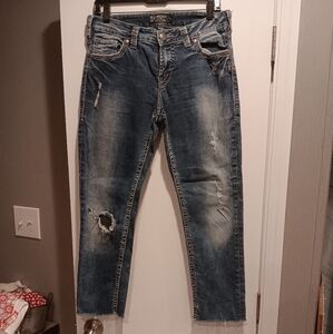 Women's  Silvers Distressed Blue Jeans